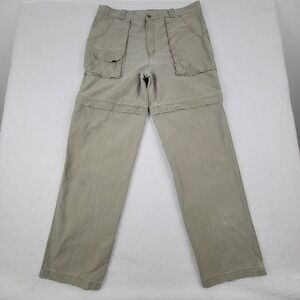 REI Convertible‎ Cargo Pants Mens 40 Measures 38 X 33 100% Cotton Khaki Beige